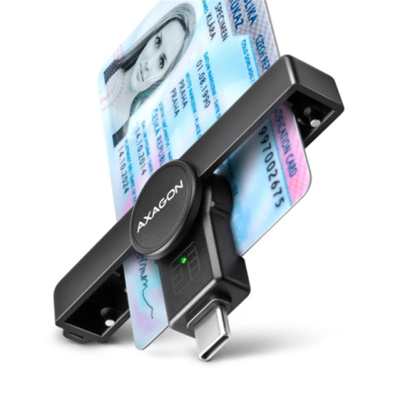 AXAGON CRE-SMPC, USB-C PocketReader čtečka kontaktních karet Smart card (eObčanka, eID klient), CRE-SMPC