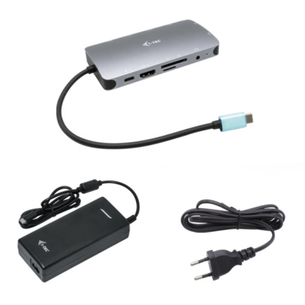 i-tec USB-C Metal Nano Dock HDMI/VGA with LAN, Power Delivery 100 W + zdroj 112W, C31NANOVGA112W