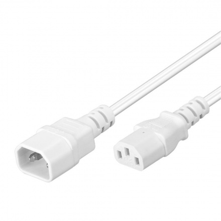 PremiumCord Prodlužovací kabel síť 230V, C13-C14, bílý 2m, kps2w