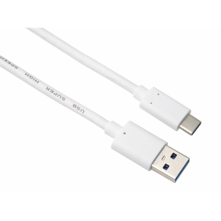 PremiumCord kabel USB-C - USB 3.0 A (USB 3.2 generation 2, 3A, 10Gbit/s)  0,5m bílá, ku31ck05w