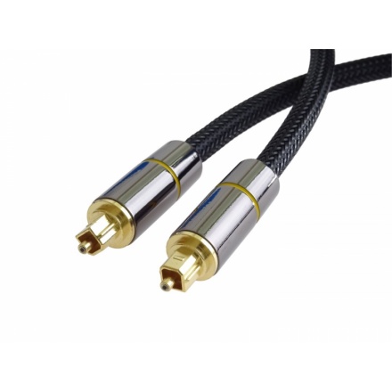 PremiumCord Optický audio kabel Toslink, OD:7mm, Gold-metal design + Nylon 0,5m, kjtos7-05