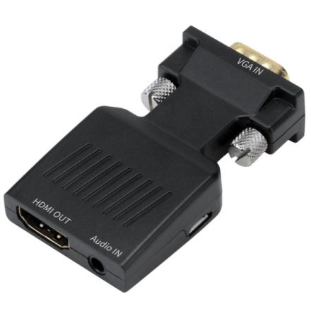PremiumCord Převodník VGA na HDMI s audio vstupem a audio kabelem, khcon-52