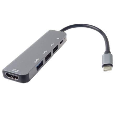 PremiumCord USB-C na HDMI + USB3.0 + 2x USB2.0 + PD(power delivery) adaptér, ku31dock15