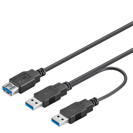 PremiumCord USB Y kabel A/Male + A/Male + A/Female, KU3Y02