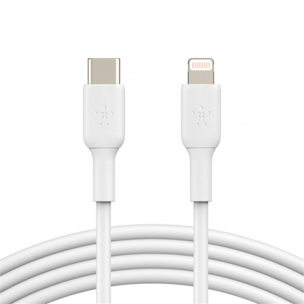 BELKIN kabel USB - C - Lightning, 1m, bílý, CAA003bt1MWH
