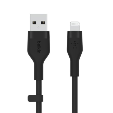 Belkin kabel USB-A na LTG_silikon, 1M, černý, CAA008bt1MBK