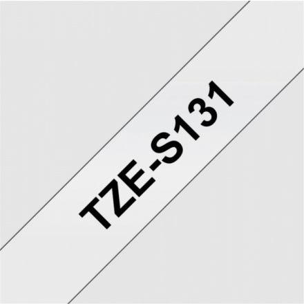 BROTHER TZE-S131, průsvitná / černá, 12mm, TZES131