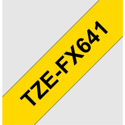 BROTHER TZE-FX641, žlutá / černá, 18mm, TZEFX641