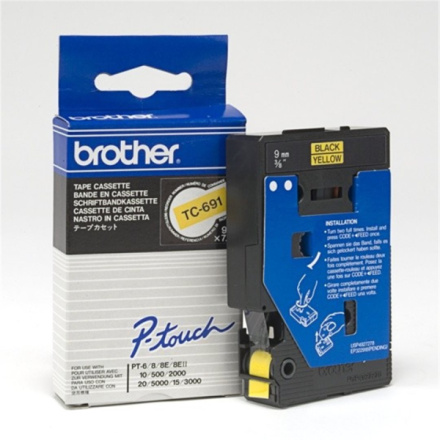 BROTHER TC-691 žlutá / černá, 9mm, TC691