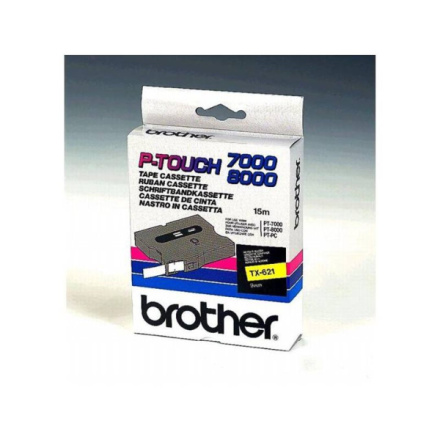 Brother kazeta TX-621 žlutá / černá, 9mm, TX621 - originální