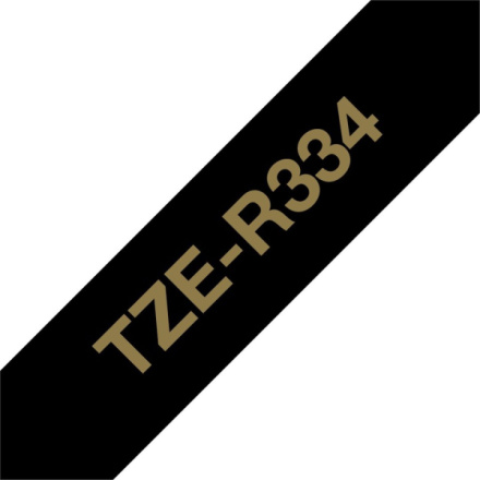 Brother TZE-R334 zlatá na černé, 12 mm, textilní páska, TZER334