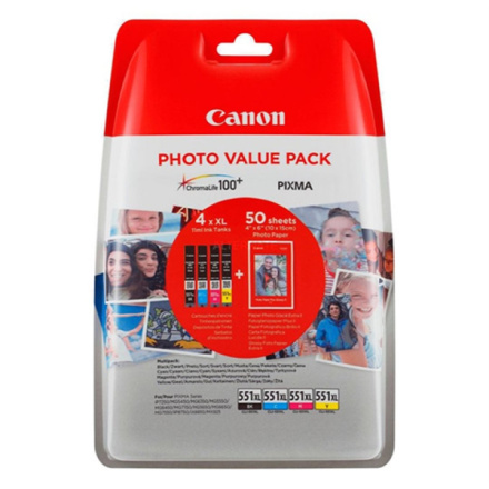 Canon CLI-551XL BK/C/M/Y PHOTO VALUE, 6443B008 - originální