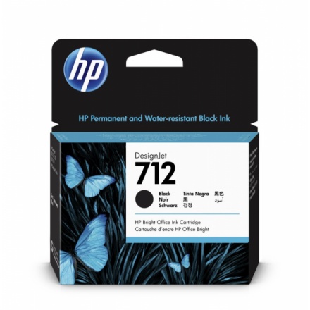 HP 712 Inkoustová náplň černá (80ml), 3ED71A, 3ED71A - originální