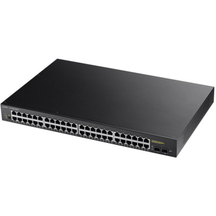 Zyxel GS1900-48HP v2, 48-port GbE L2 Smart Switch, 170 Watt rackmount, GS190048HPV2-EU0101F