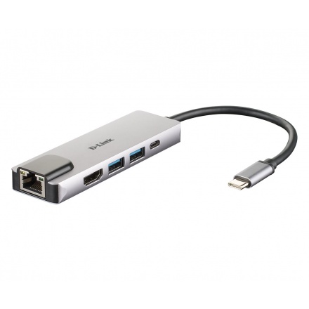D-Link 5-in-1 USB-C Hub with HDMI/Ethernet and Power Delivery, DUB-M520