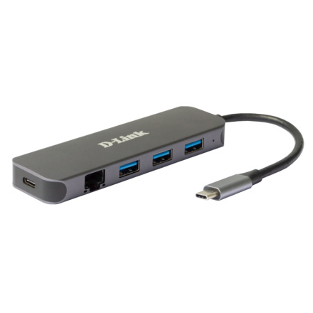 D-Link 5-in-1 USB-C Hub with Gigabit Ethernet/Power Delivery, DUB-2334