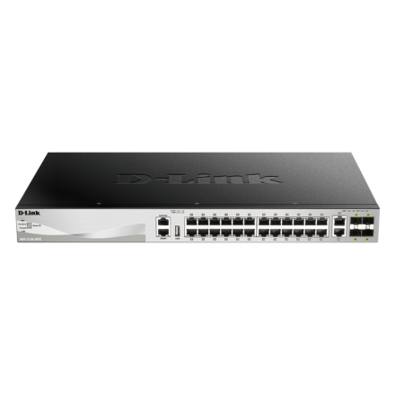 D-Link DGS-3130-30TS L3 Stackable Managed switch, 24x GbE, 2x 10G RJ-45, 4x 10G SFP+, DGS-3130-30TS/E