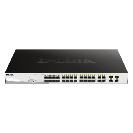 D-Link DGS-1210-28P L2/L3 Smart+ PoE switch, 24x PoE 10/100/1000 Base-T, 4x 1000Base-T /SFP, 193W, DGS-1210-28P/E