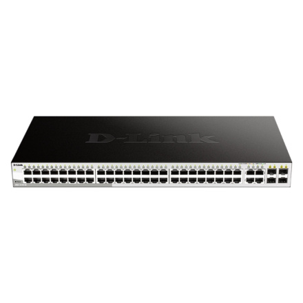 D-Link DGS-1210-52 L2/L3 Smart+ switch, 48x GbE, 4x RJ45/SFP, fanless, DGS-1210-52/E