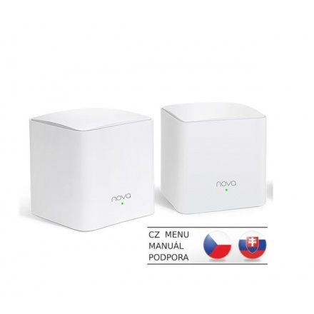 Tenda Nova MW5s (2-pack) WiFi AC1200 Mesh system Dual Band, 2x GLAN/GWAN,ostatní LAN,SMART CZ app, MW5s(2-pack)