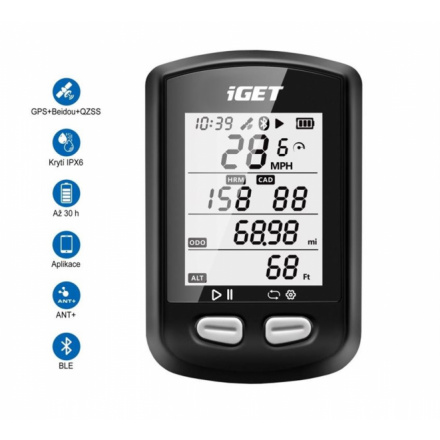 iGET CYCLO C200 - cyklocomputer GPS, C200
