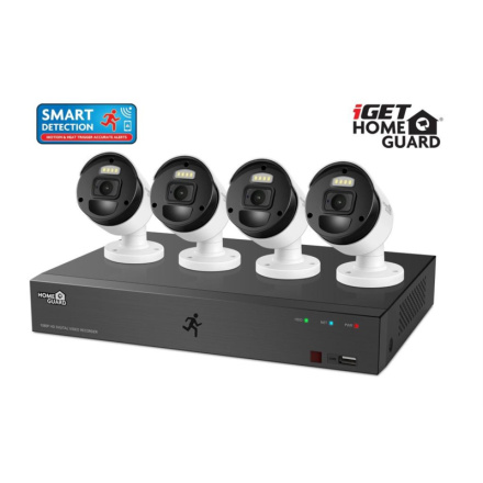 iGET HGDVK84404P - Kamerový FullHD set, SMART detekce,8CH DVR + 4xFHD 1080p kamera,Win/Mac/Andr/iOS, HGDVK84404P