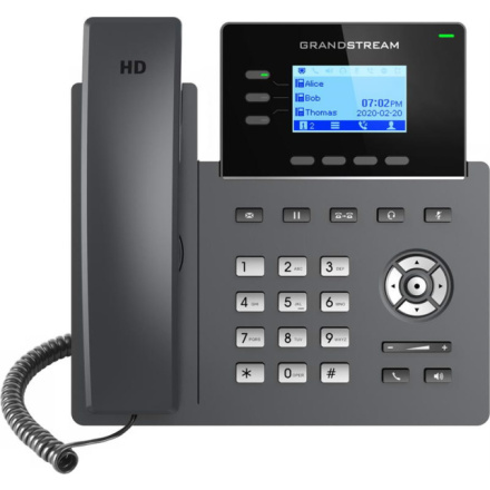 Grandstream GRP2603 SIP telefon, 2,48" LCD podsv. displej, 6 SIP účty, 2x1Gbit port, GRP2603