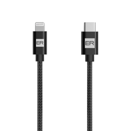ER POWER kabel USB-C/Lightning 120cm černý, ERPWCL120BK
