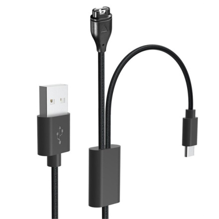 Tactical USB Nabíjecí a Datový Kabel 2v1 pro Garmin Fenix 7 + USB-C, 8596311196645