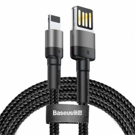 Baseus CALKLF-HG1 Cafule Kabel USB to Lightning Double Sided 1.5A 2m Grey/Black, 6953156283374