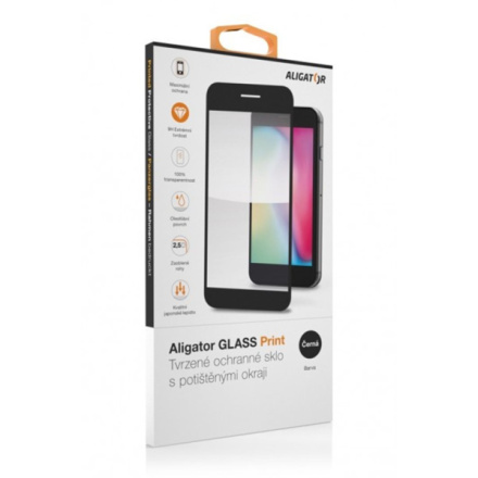 Aligator ochranné tvrzené sklo GLASS PRINT, Samsung Galaxy A34 (5G), černá, celoplošné lepení, GLP0207