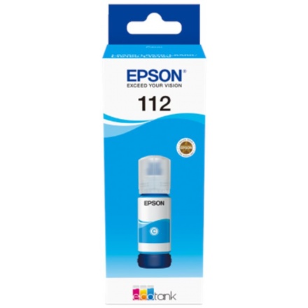 Epson 112 EcoTank Pigment Cyan ink bottle, C13T06C24A