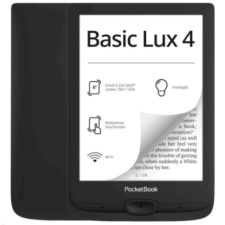 E-book POCKETBOOK 618 Basic Lux 4 Ink Black, černý, PB618-P-WW