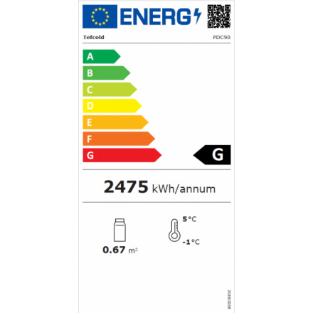 Tefcold PDC90 s posuvným skleněným víkem