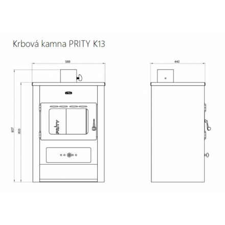 Krbová kamna PRITY K13 černá, 194