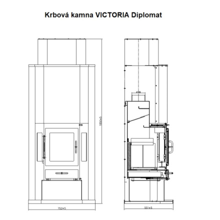 Krbová kamna VICTORIA Diplomat černá, 3038