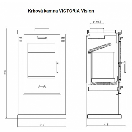 Krbová kamna VICTORIA Vision černá, 3080