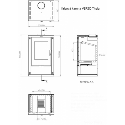 Krbová kamna VERSO Theia black, 7107