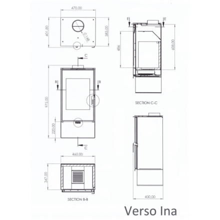 Krbová kamna VERSO Ina černá, 7121