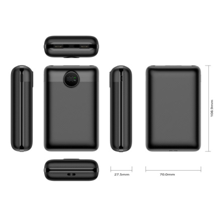 VEGER powerbank 20 000 mAh PD QC3.0 2A 22,5W S20 (W2053) black 541941