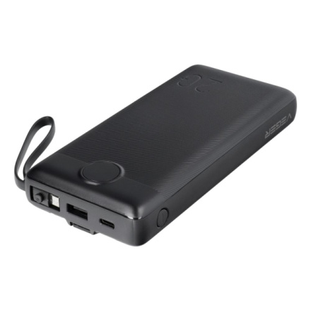 VEGER powerbank 20 000 mAh with built-in cables Micro USB / Type C / Lightning C20 (W2047) black 541947