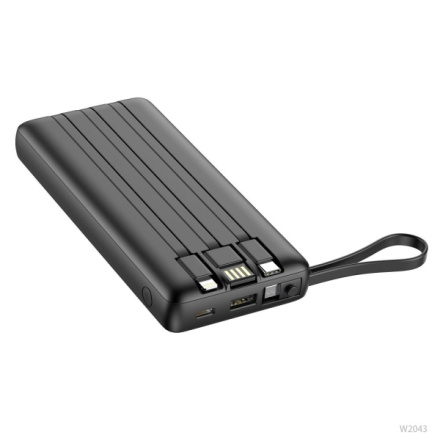 VEGER powerbank 20 000 mAh with built-in cables Micro USB / Type C / Lightning C20 (W2047) black 541947