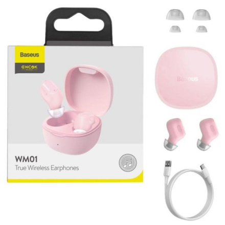 BASEUS Encok True Wireless Earphones WM01 pink NGTW240004 585725