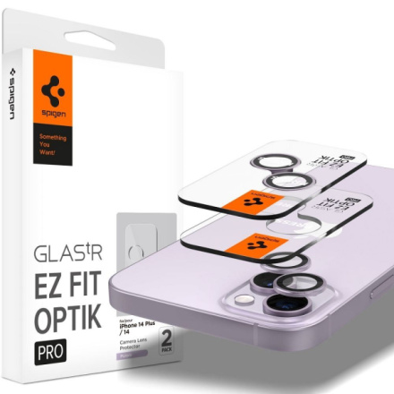 SPIGEN OPTIK.TR ”EZ FIT” camera protector 2-pack for IPHONE 14 / 14 PLUS purple 587035