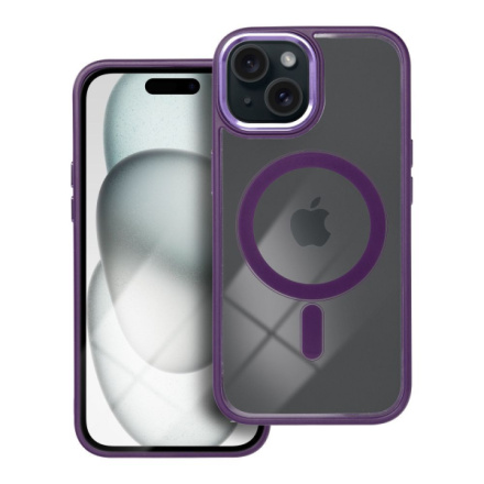Color Edge Mag Cover case compatible with MagSafe for IPHONE 15 deep purple 593892
