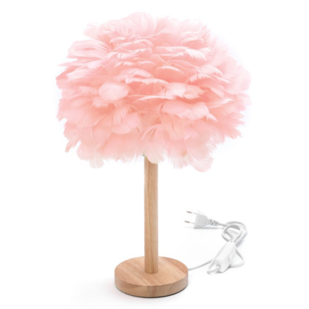 Table lamp bedside feather Art Deco rose pink CBDPH 599214