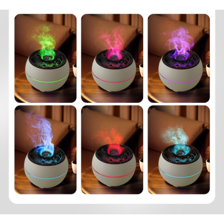 Colorful flame aromatherapy machine / humidifier / diffuser Art Deco model SSP-A13 white 600581