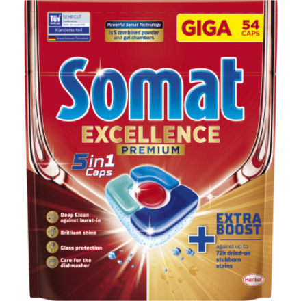 Somat tablety do myčky Excellence Premium 5v1, 54 ks