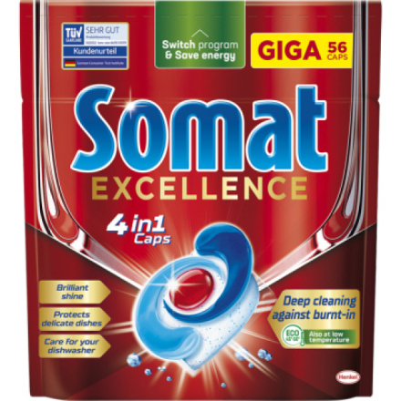 Somat tablety do myčky Excellence 4v1, 56 ks