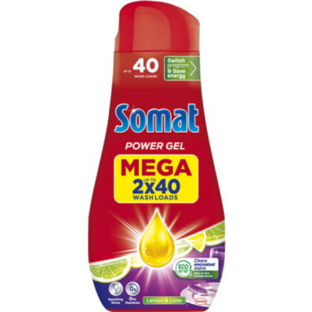 Somat gel do myčky All in 1 Lemon & Lime. 2× 720 ml, 80 dávek